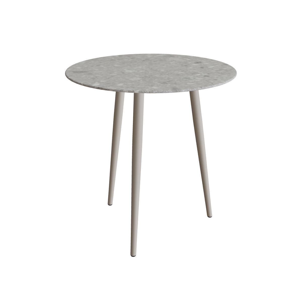 Royal Botania Styletto Thekentisch rund 90 cm, Alu pebble, Keramik grau gemustert (Ceppo Dolomitica)