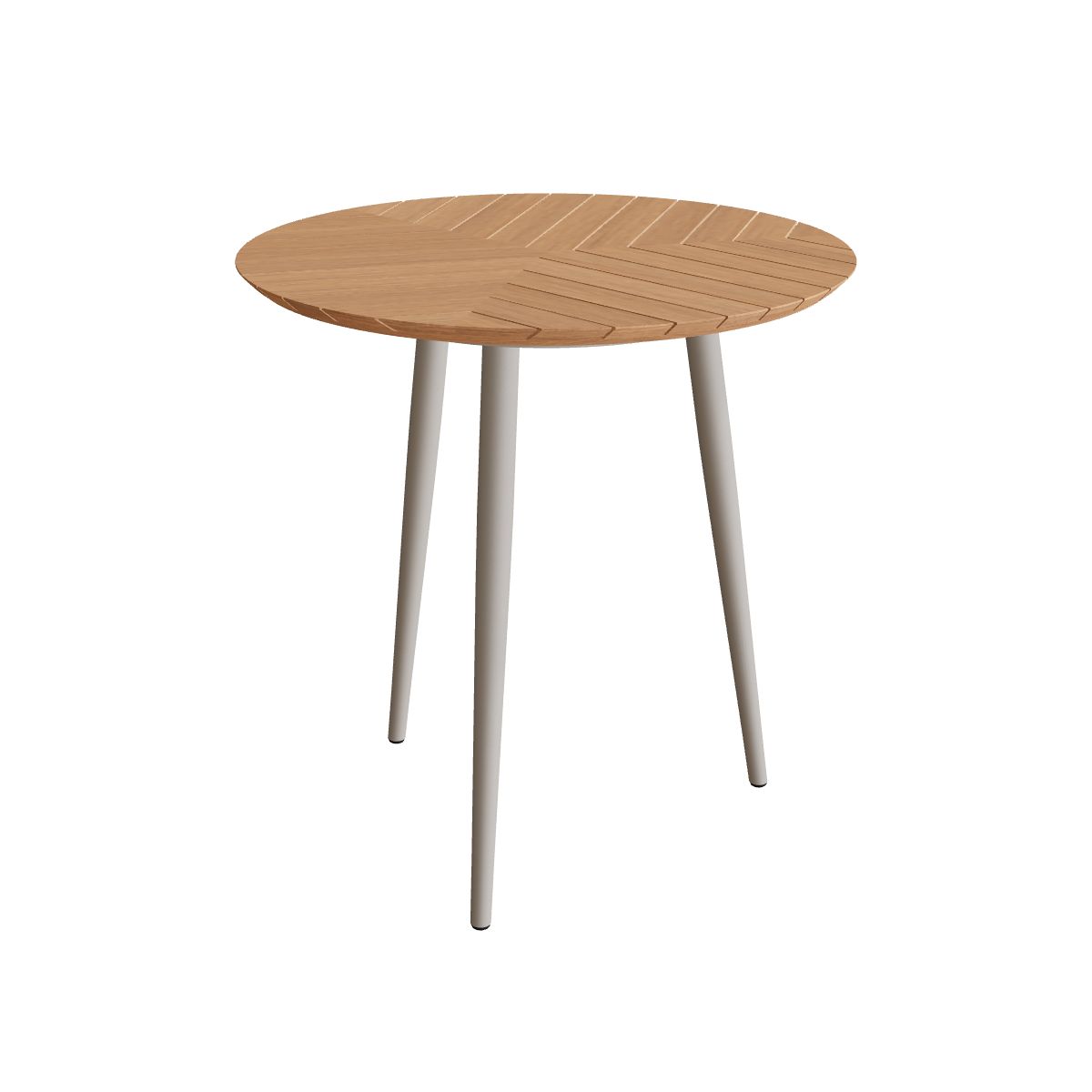 Royal Botania Styletto Thekentisch rund 90 cm, Alu pebble, Teak