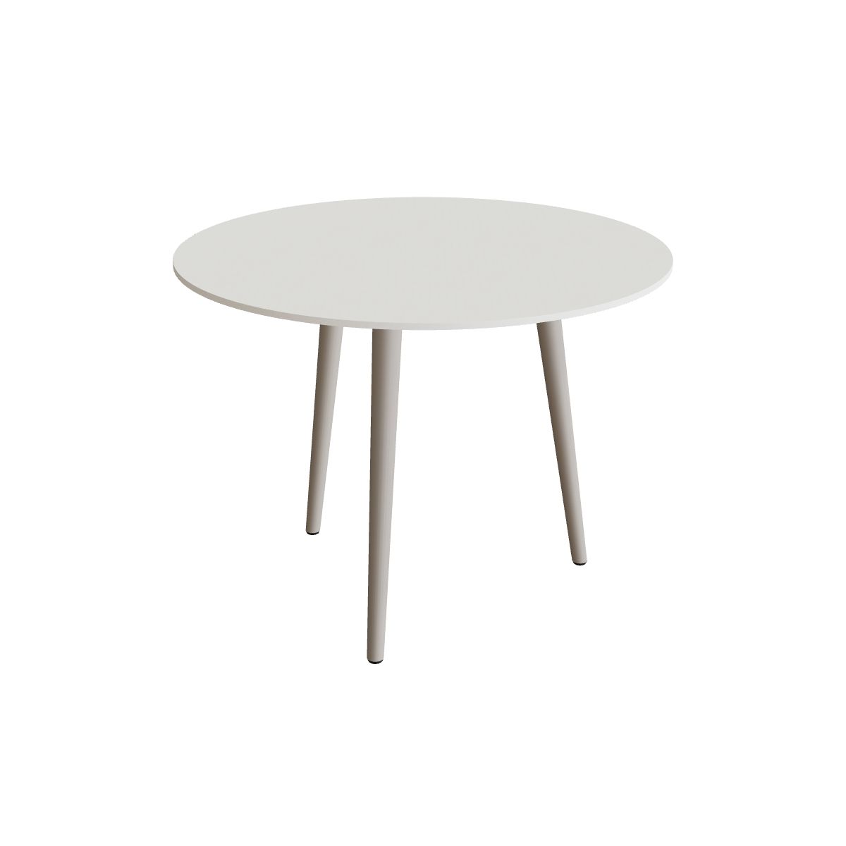 Royal Botania Styletto Low-Dining-Tisch rund 90 cm, Alu pebble, Keramik weiß (white)