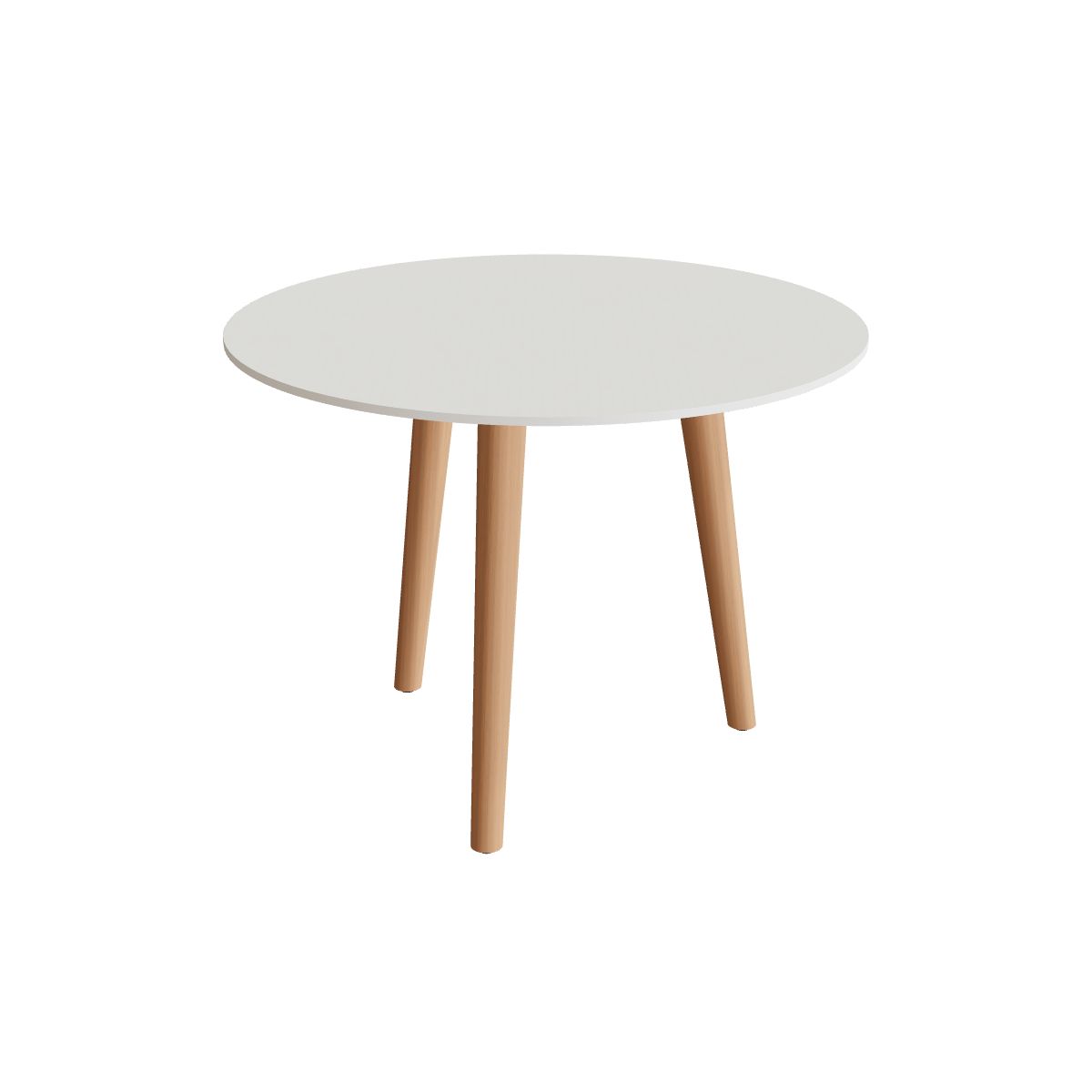 Royal Botania Styletto Low-Dining-Tisch rund 90 cm, Teakbeine, Keramik weiß (white)
