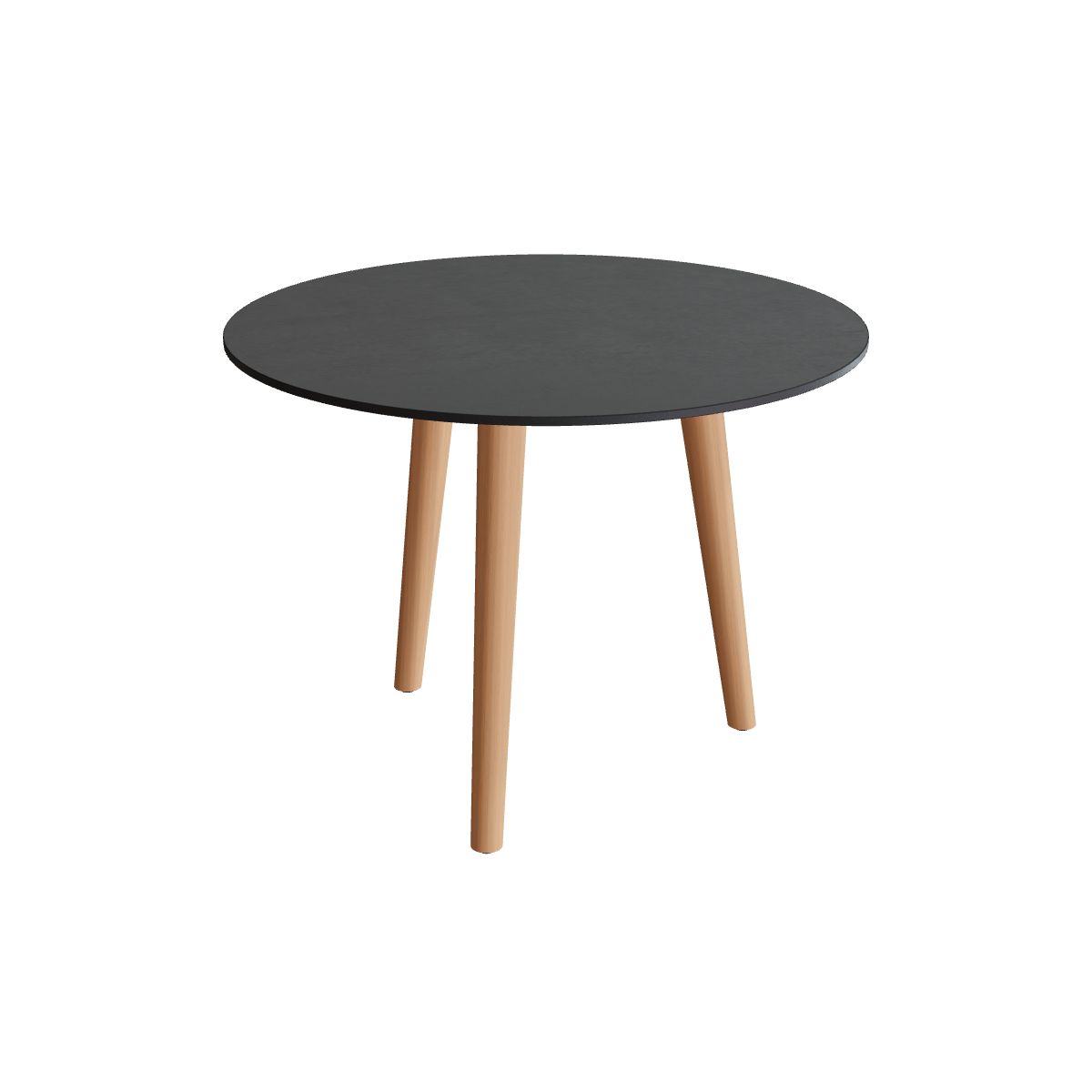 Royal Botania Styletto Low-Dining-Tisch rund 90 cm, Teakbeine, Keramik schwarz (black)
