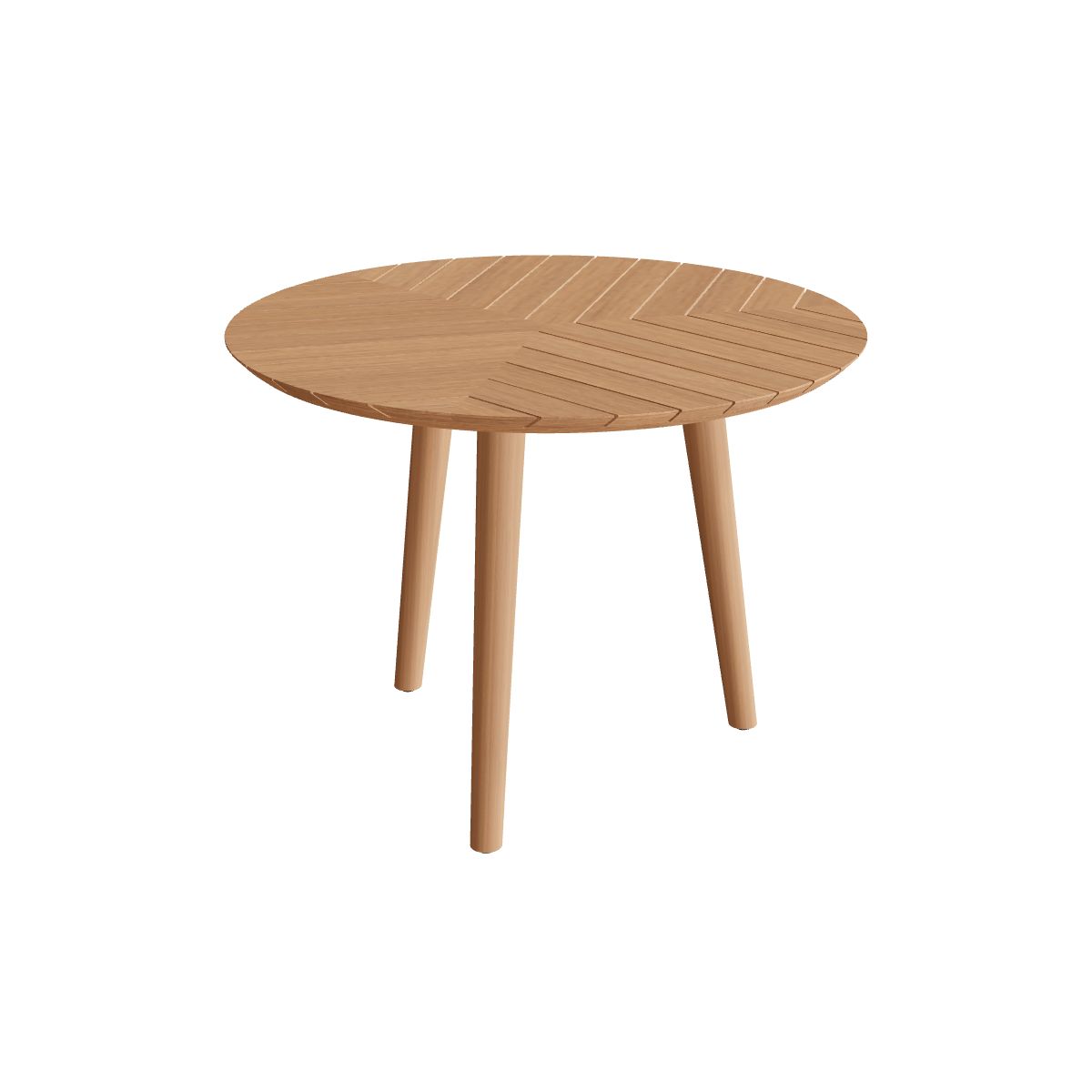 Royal Botania Styletto Low-Dining-Tisch rund 90 cm, Teakbeine, Teak