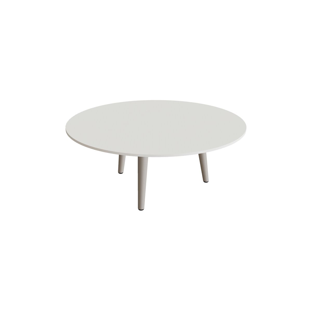 Royal Botania Styletto Loungetisch niedrig rund 90 cm, Alu pebble, Keramik weiß (white)
