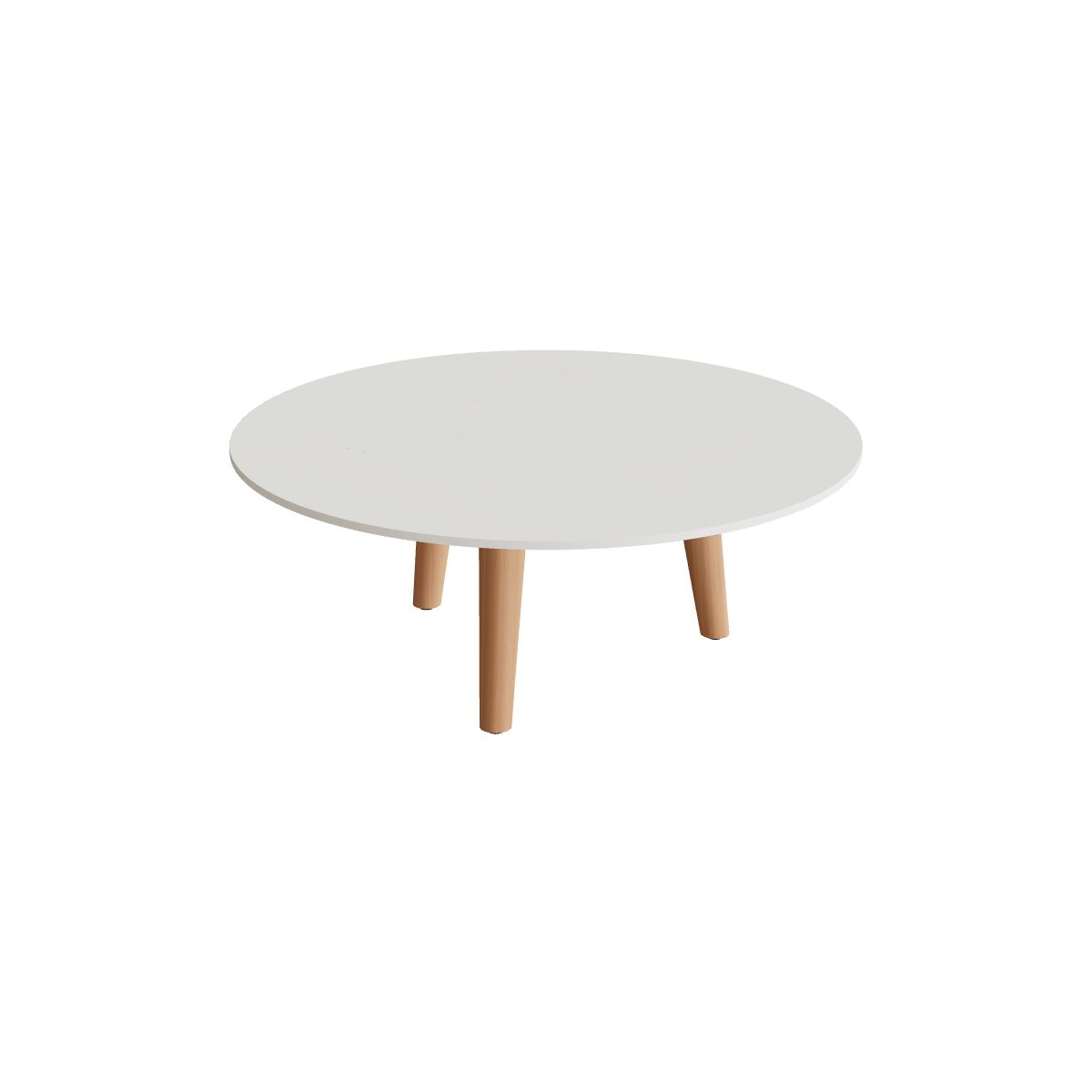 Royal Botania Styletto Loungetisch niedrig rund 90 cm, Teakbeine, Keramik weiß (white)