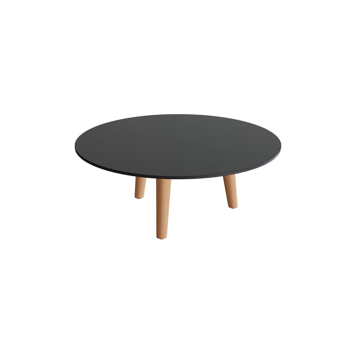 Royal Botania Styletto Loungetisch niedrig rund 90 cm, Teakbeine, Keramik schwarz (black)