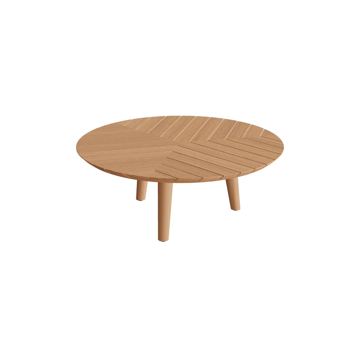 Royal Botania Styletto Loungetisch niedrig rund 90 cm, Teakbeine, Teak