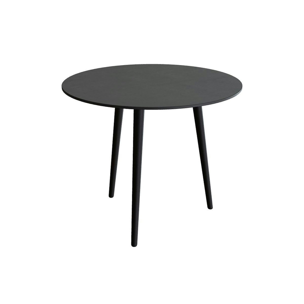 Royal Botania Styletto Esstisch rund 90 cm – Alu bronze · Keramik schwarz (black)