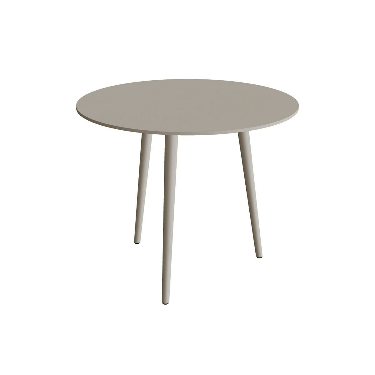 Royal Botania Styletto Esstisch rund 90 cm – Alu pebble · Keramik perlgrau (Pearl Grey)