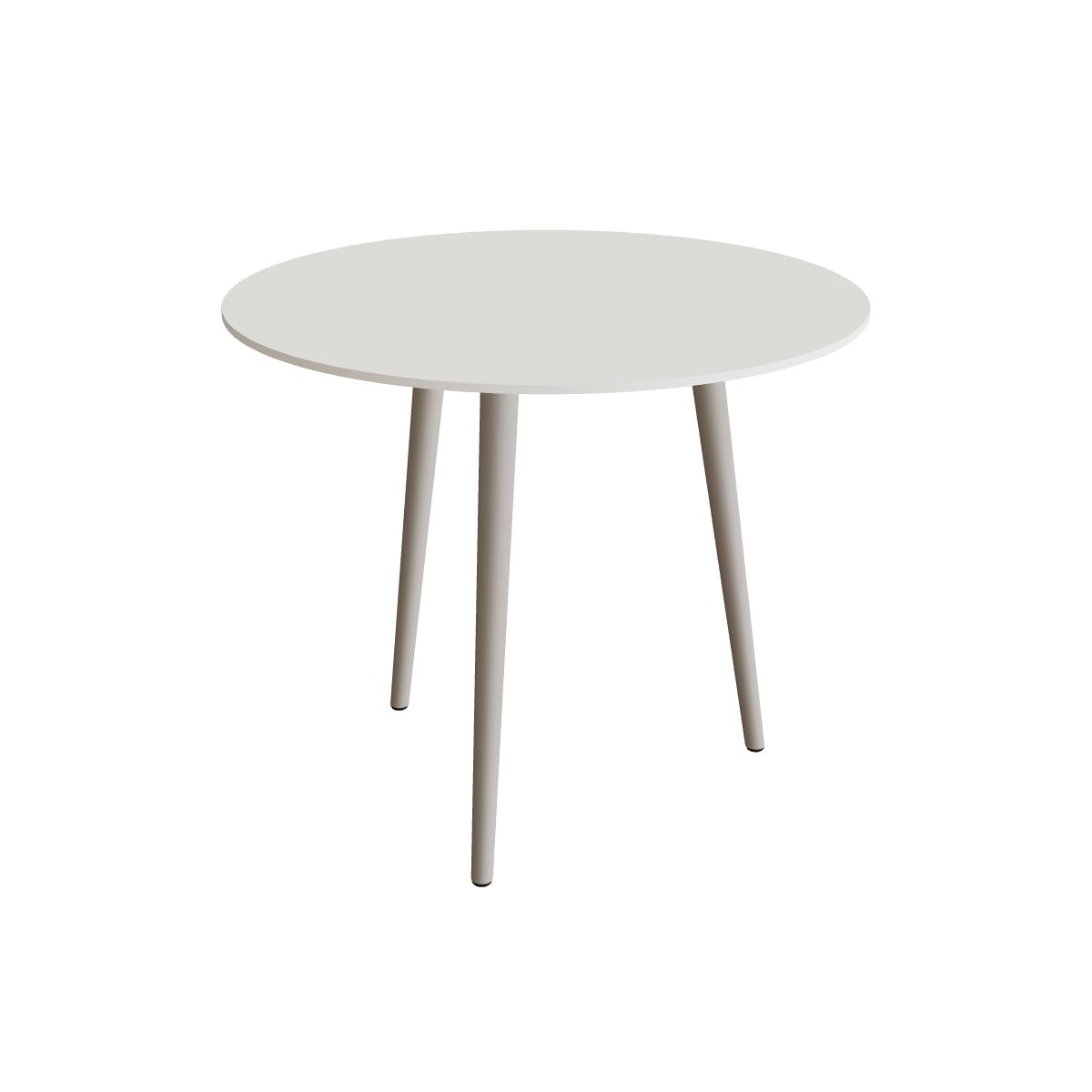 Royal Botania Styletto Esstisch rund 90 cm, Alu pebble, Keramik weiß (white)