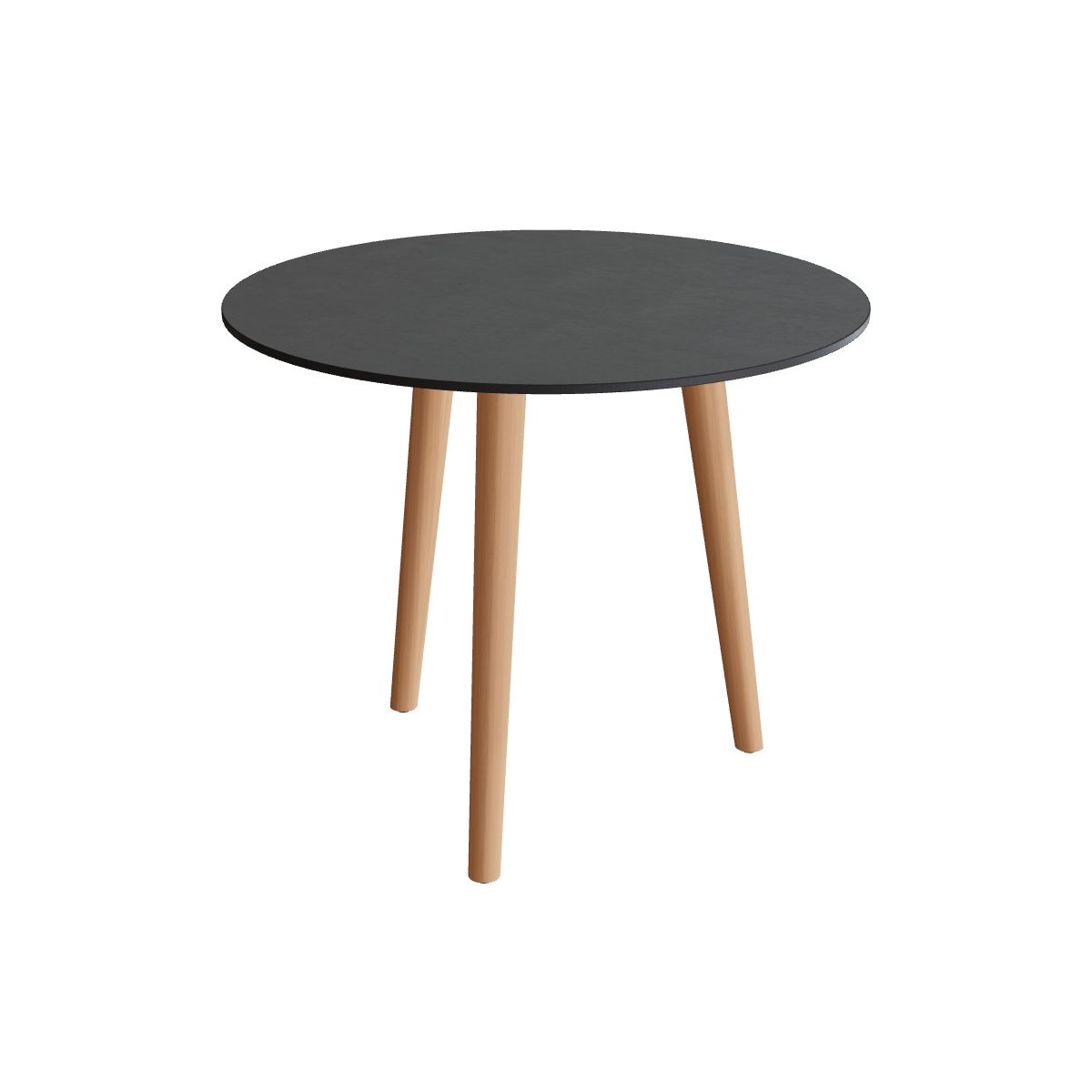Royal Botania Styletto Esstisch rund 90 cm, Teakbeine, Keramik schwarz (black)
