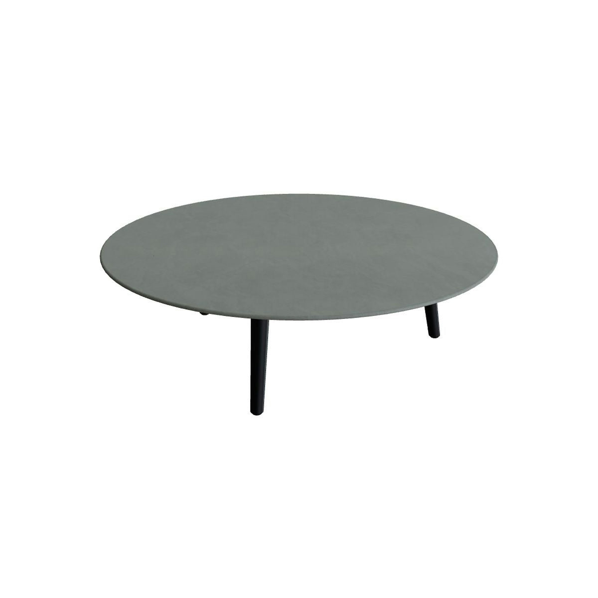 Royal Botania Styletto Loungetisch niedrig rund 120 cm – Alu anthrazit · Keramik steingrün (Verdezza Amazon)