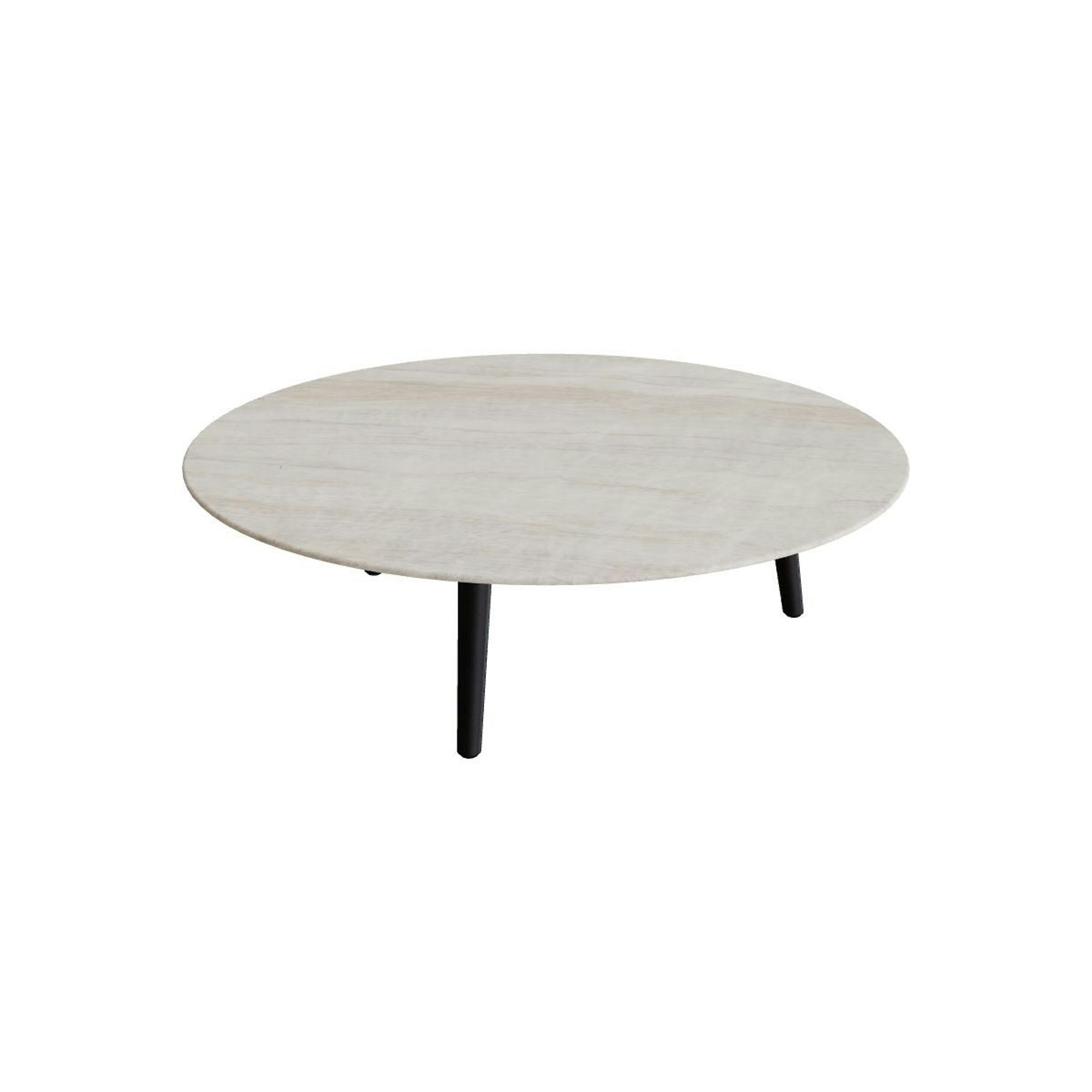 Royal Botania Styletto Loungetisch niedrig rund 120 cm – Alu bronze · Keramik grau-braun geädert (Strato Quartz)