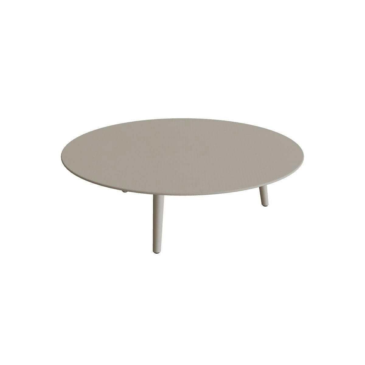 Royal Botania Styletto Loungetisch niedrig rund 120 cm – Alu pebble · Keramik perlgrau (Pearl Grey)