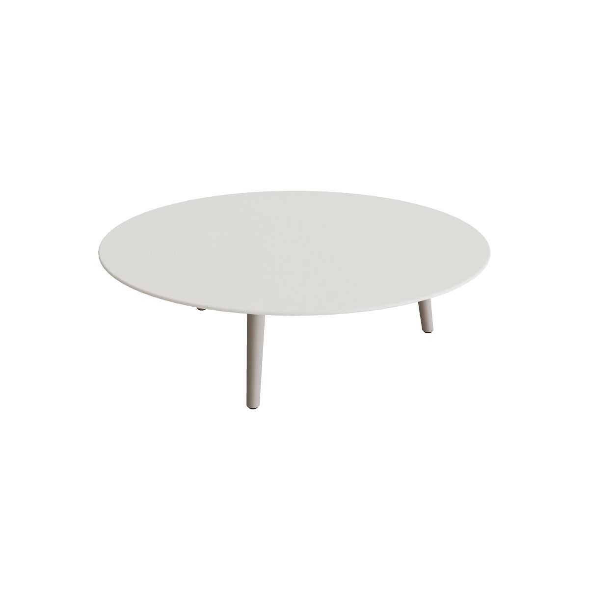 Royal Botania Styletto Loungetisch niedrig rund 120 cm, Alu pebble, Keramik weiß (white)