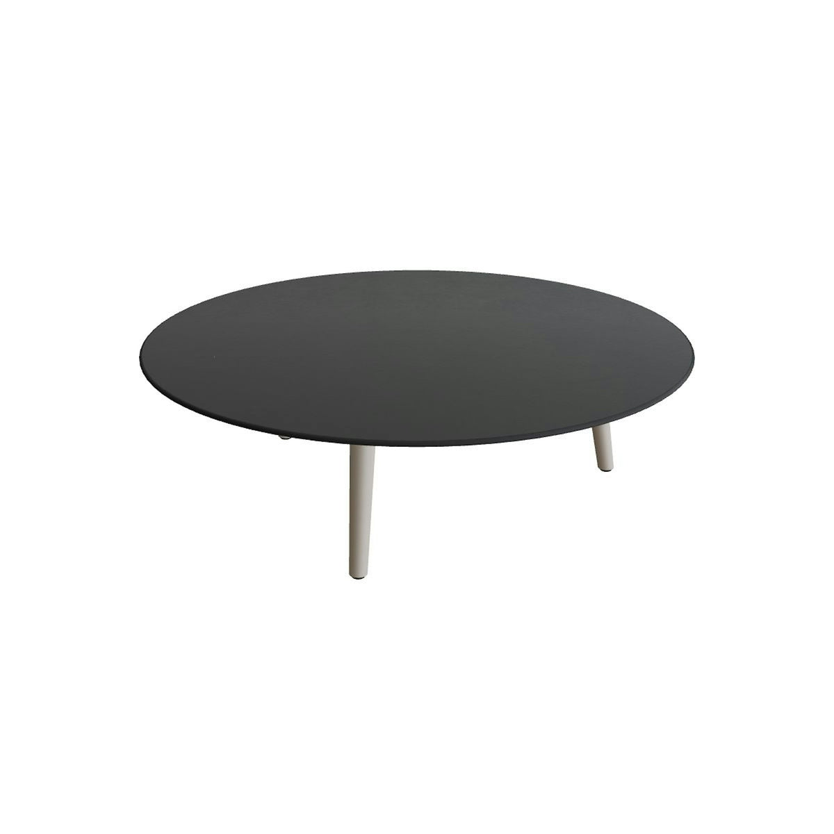 Royal Botania Styletto Loungetisch niedrig rund 120 cm – Alu pebble · Keramik schwarz (black)