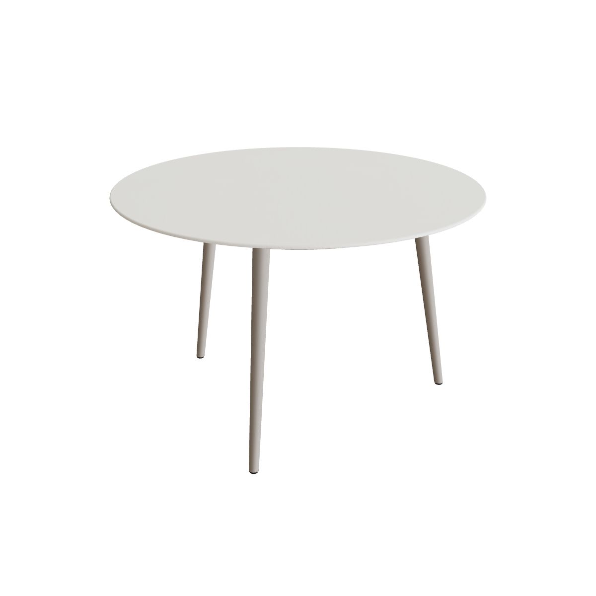Royal Botania Styletto Esstisch rund 120 cm, Alu pebble, Keramik weiß (white)