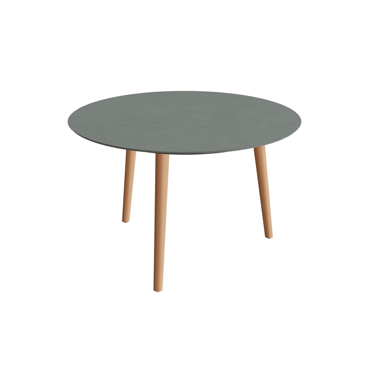 Royal Botania Styletto Esstisch rund 120 cm, Teakbeine, Keramik steingrün (Verdezza Amazon)