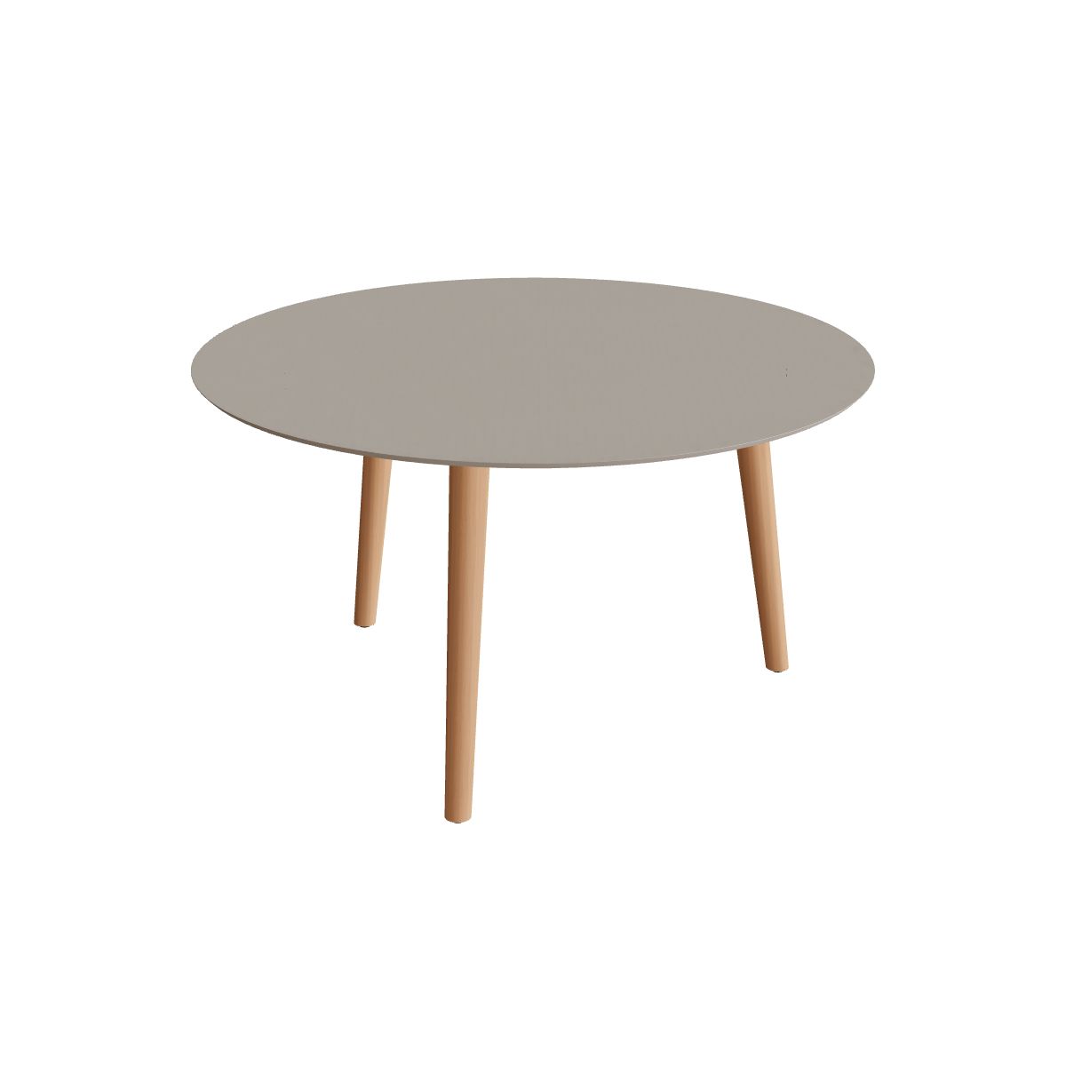 Royal Botania Styletto Low-Dining-Tisch rund 120 cm, Teakbeine, Keramik perlgrau (Pearl Grey)