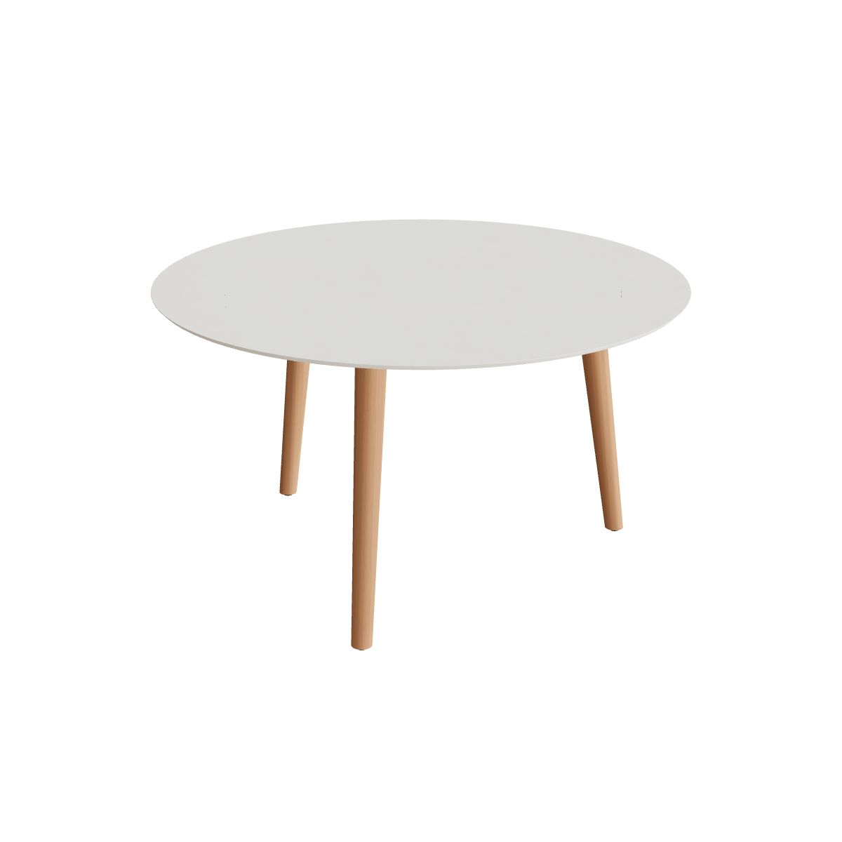 Royal Botania Styletto Low-Dining-Tisch rund 120 cm, Teakbeine, Keramik weiß (white)
