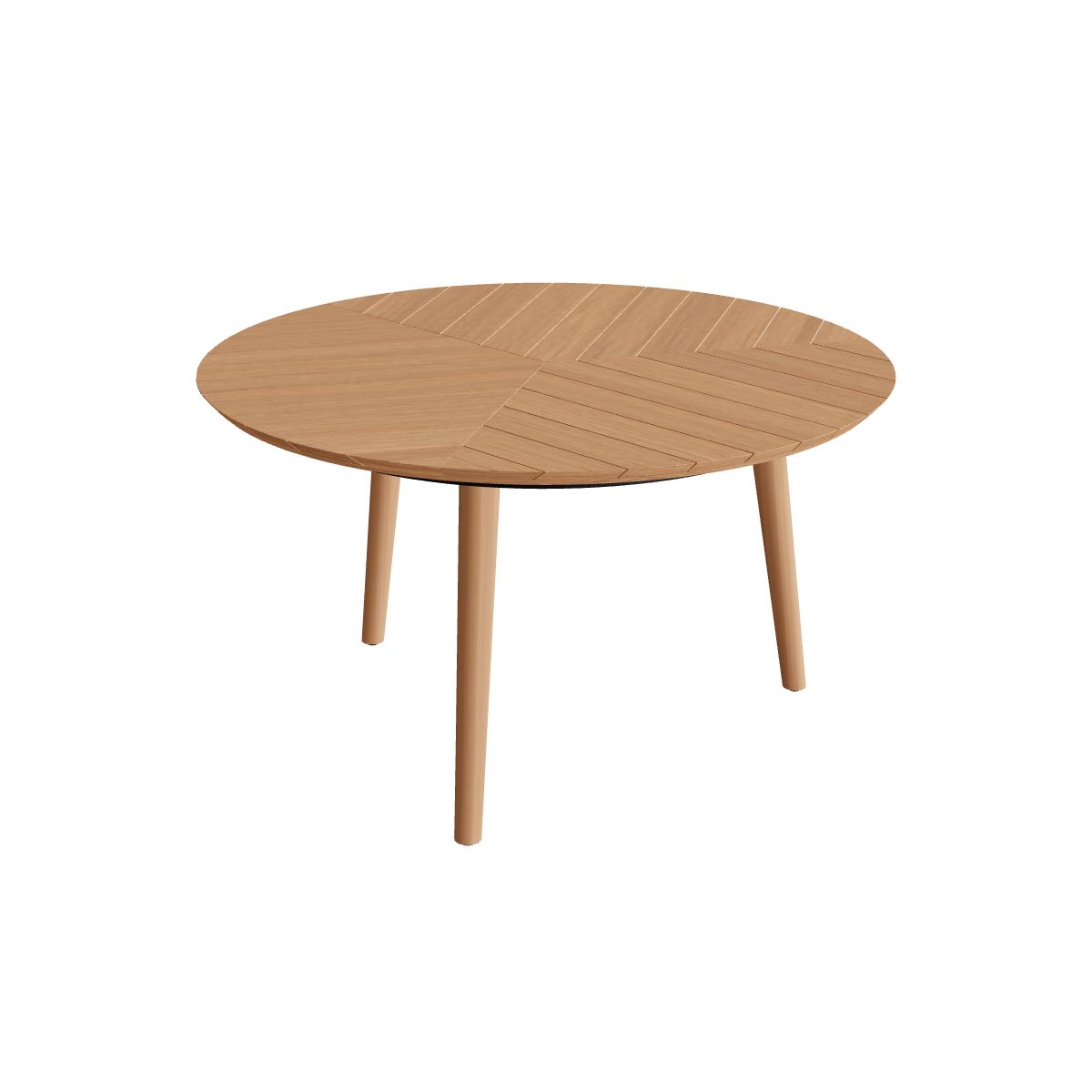 Royal Botania Styletto Low-Dining-Tisch rund 120 cm, Teakbeine, Teak