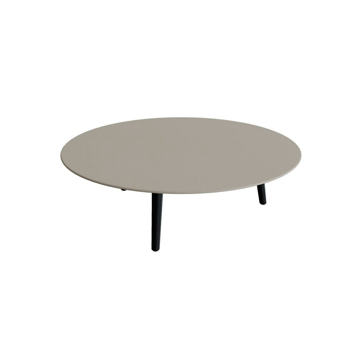 Royal Botania Styletto Loungetisch niedrig rund 120 cm – Alu anthrazit · Keramik perlgrau (Pearl Grey)