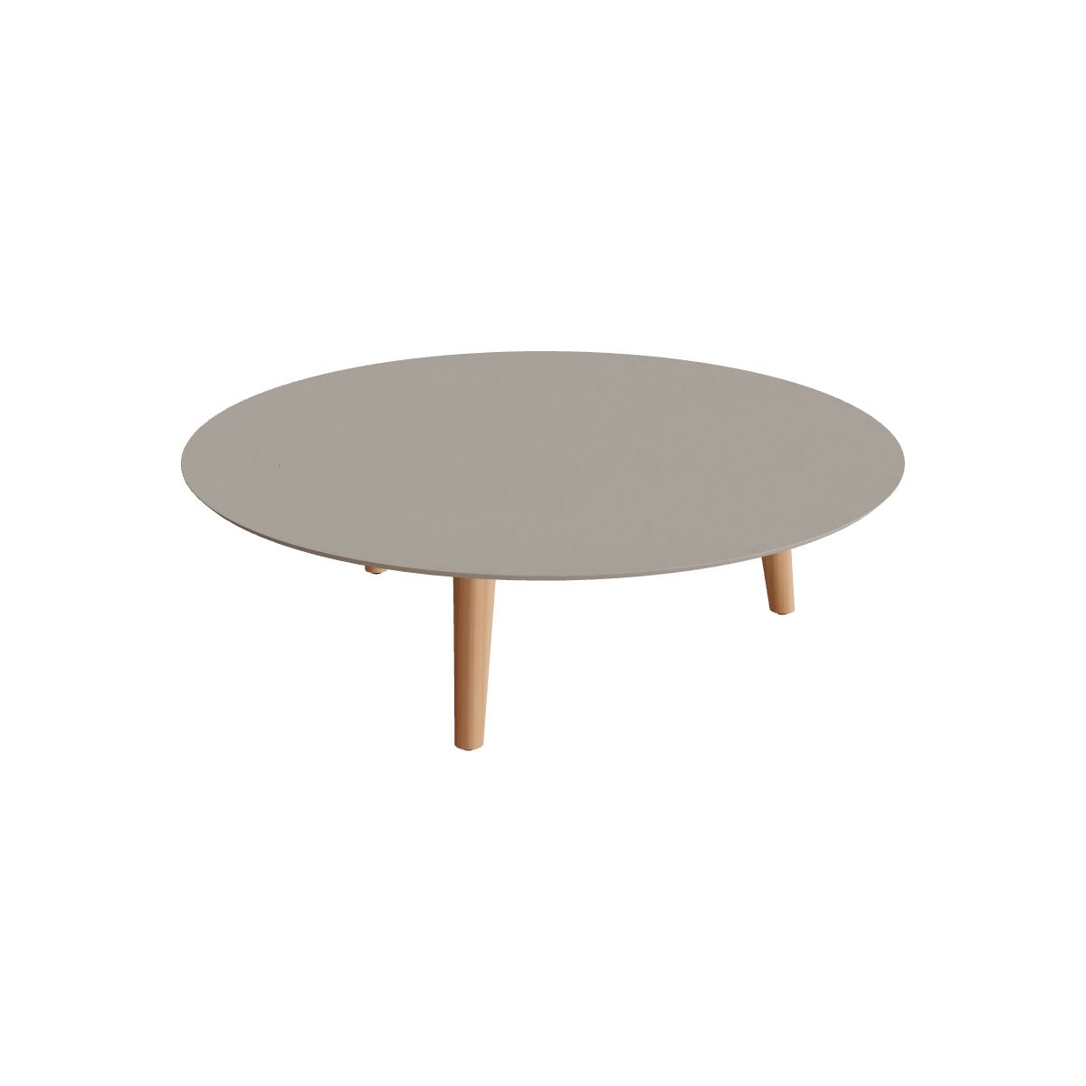 Royal Botania Styletto Loungetisch niedrig rund 120 cm, Teakbeine, Keramik perlgrau (Pearl Grey)