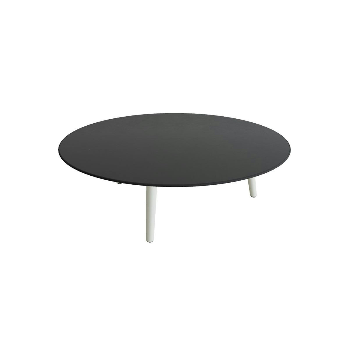 Royal Botania Styletto Loungetisch niedrig rund 120 cm – Alu weiß · Keramik schwarz (black)