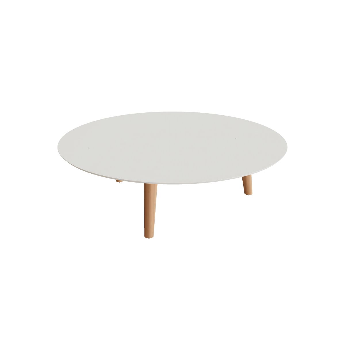 Royal Botania Styletto Loungetisch niedrig rund 120 cm, Teakbeine, Keramik weiß (white)