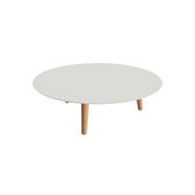 Royal Botania Styletto Loungetisch niedrig rund 120 cm, Teakbeine, Keramik weiß (white)