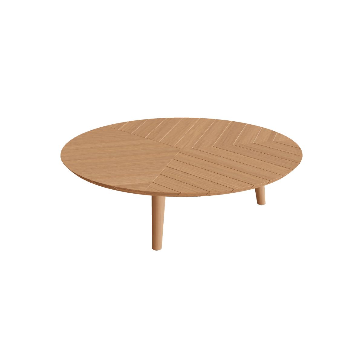 Royal Botania Styletto Loungetisch niedrig rund 120 cm, Teakbeine, Teak