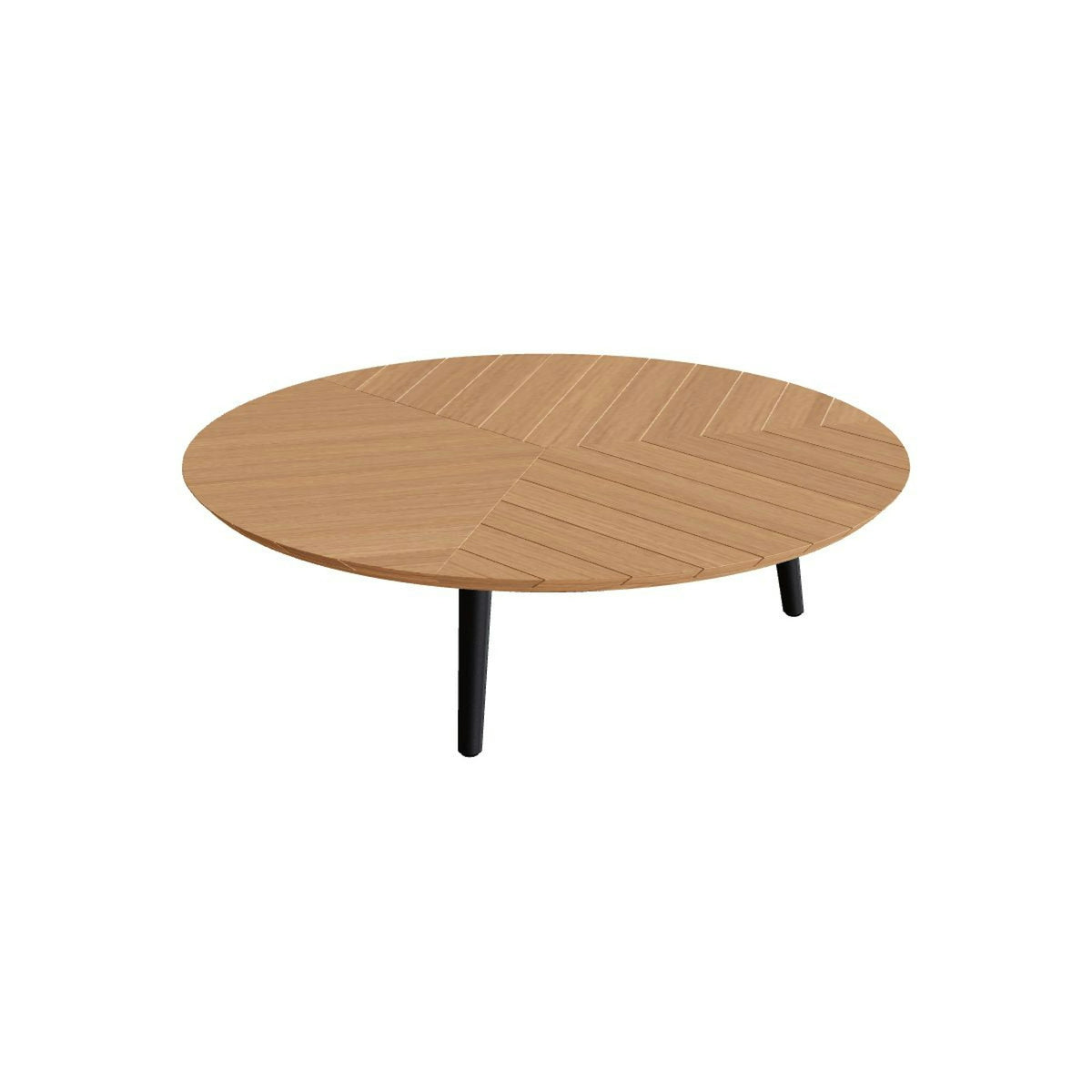 Royal Botania Styletto Loungetisch niedrig rund 120 cm – Alu bronze · Teak