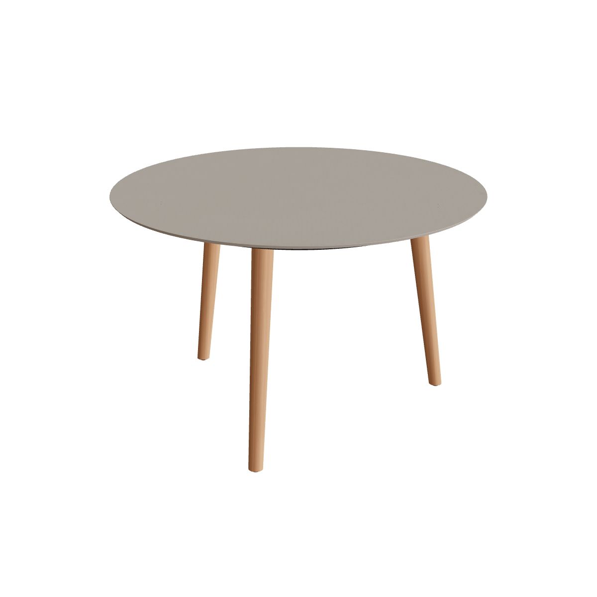 Royal Botania Styletto Esstisch rund 120 cm, Teakbeine, Keramik perlgrau (Pearl Grey)
