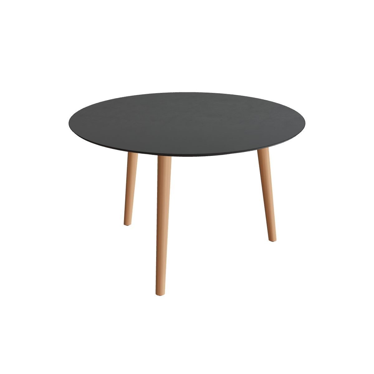 Royal Botania Styletto Esstisch rund 120 cm, Teakbeine, Keramik schwarz (black)