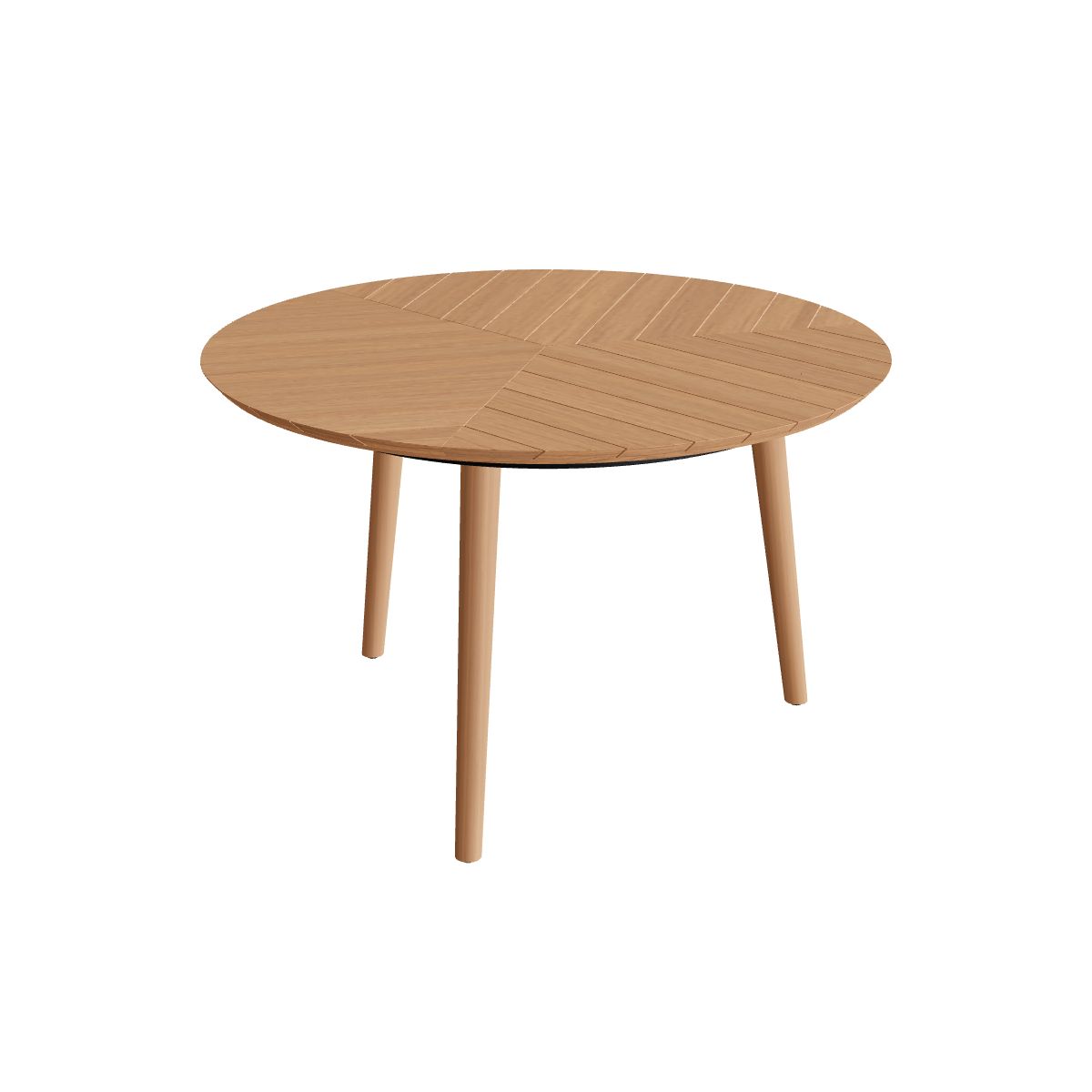 Royal Botania Styletto Esstisch rund 120 cm, Teakbeine, Teak