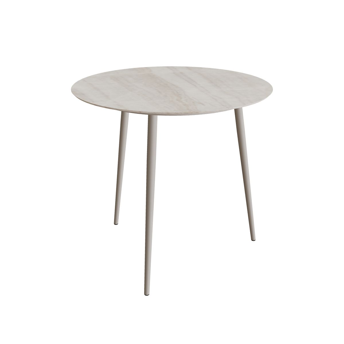 Royal Botania Styletto Bartisch rund 120 cm, Alu pebble, Keramik grau-braun geädert (Strato Quartz)