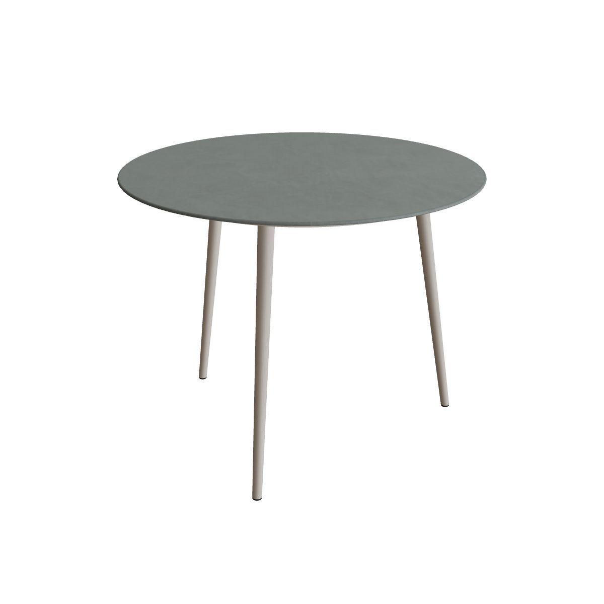 Royal Botania Styletto Thekentisch rund 120 cm, Alu pebble, Keramik steingrün (Verdezza Amazon)