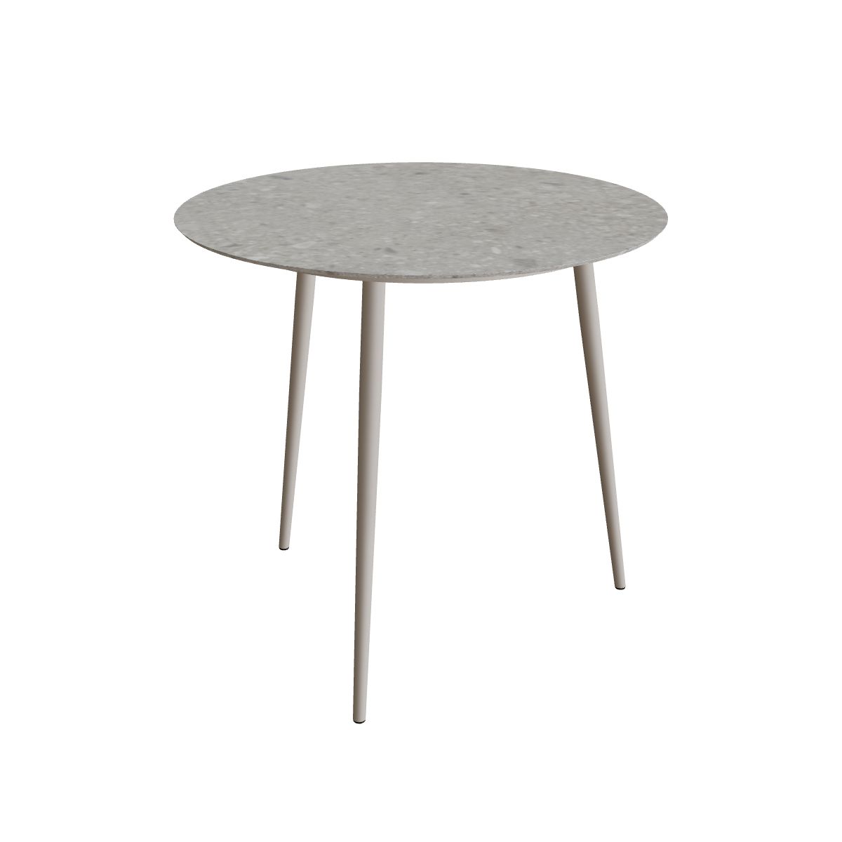 Royal Botania Styletto Bartisch rund 120 cm, Alu pebble, Keramik grau gemustert (Ceppo Dolomitica)