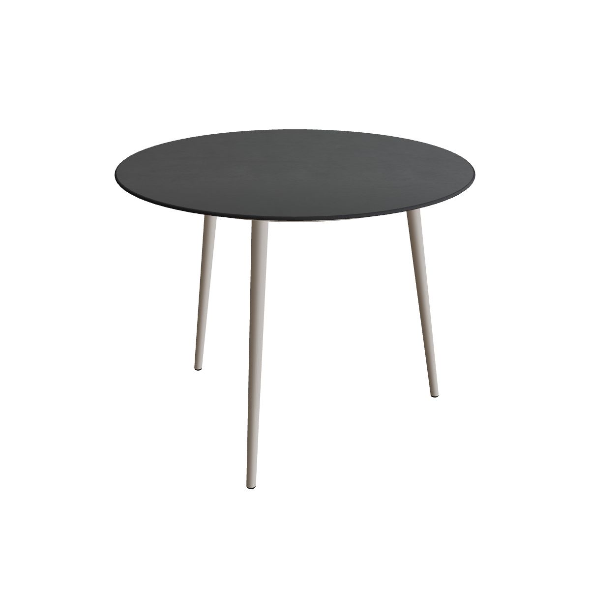 Royal Botania Styletto Thekentisch rund 120 cm, Alu pebble, Keramik schwarz (black)