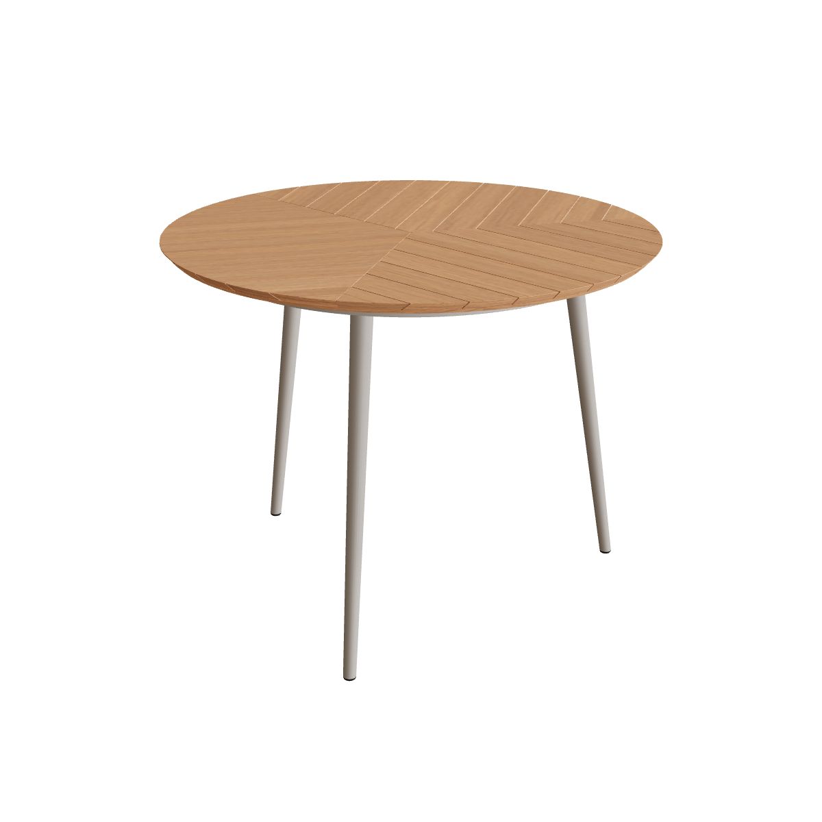 Royal Botania Styletto Thekentisch rund 120 cm, Alu pebble, Teak