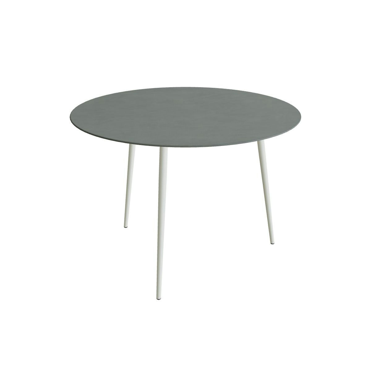 Royal Botania Styletto Bartisch rund 160 cm – Alu weiß · Keramik steingrün (Verdezza Amazon)