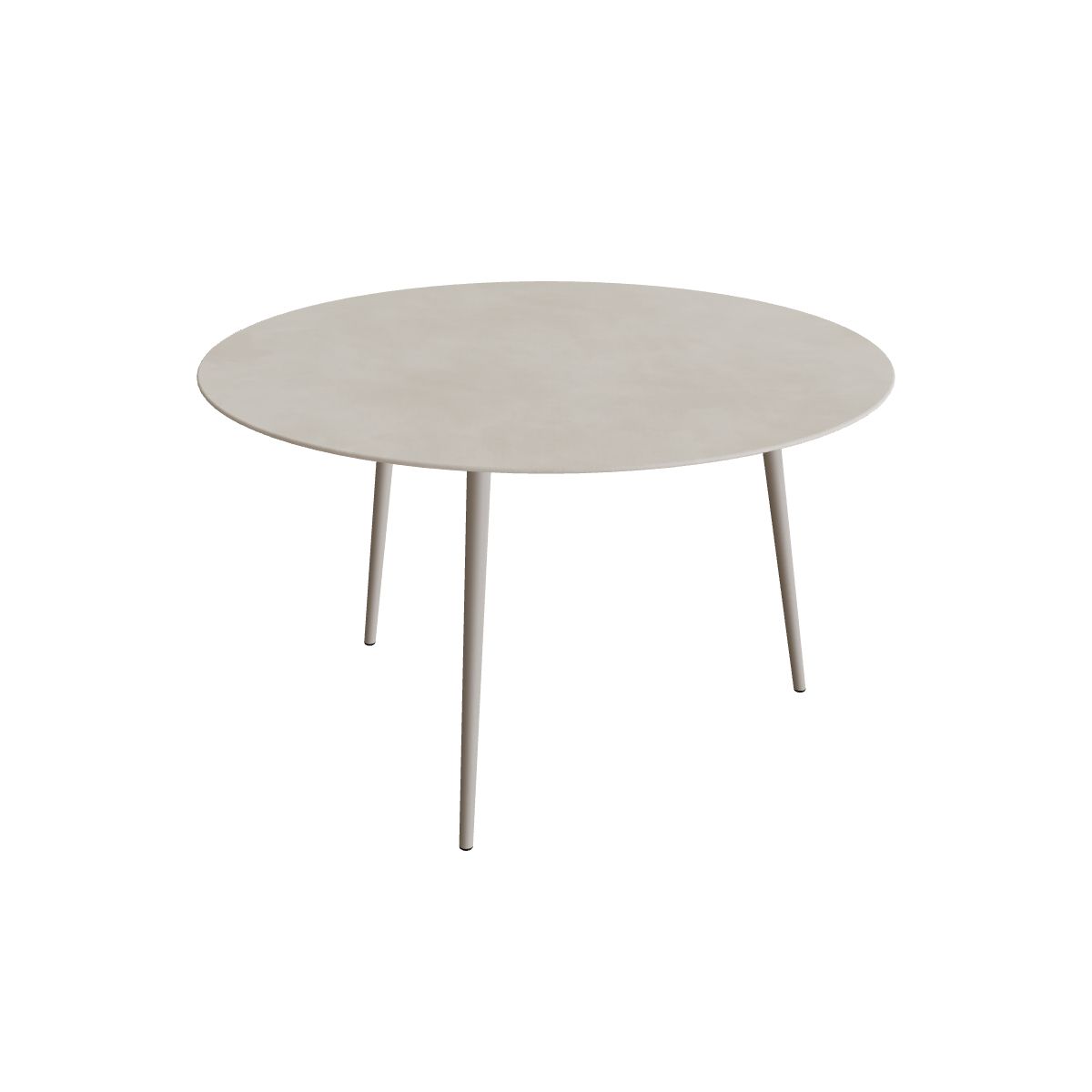 Royal Botania Styletto Thekentisch rund 160 cm, Alu pebble, Keramik zementgrau (Cemento Luminoso)