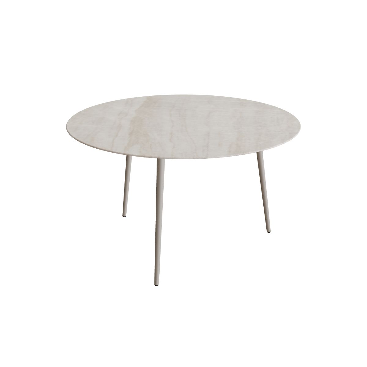 Royal Botania Styletto Thekentisch rund 160 cm, Alu pebble, Keramik grau-braun geädert (Strato Quartz)