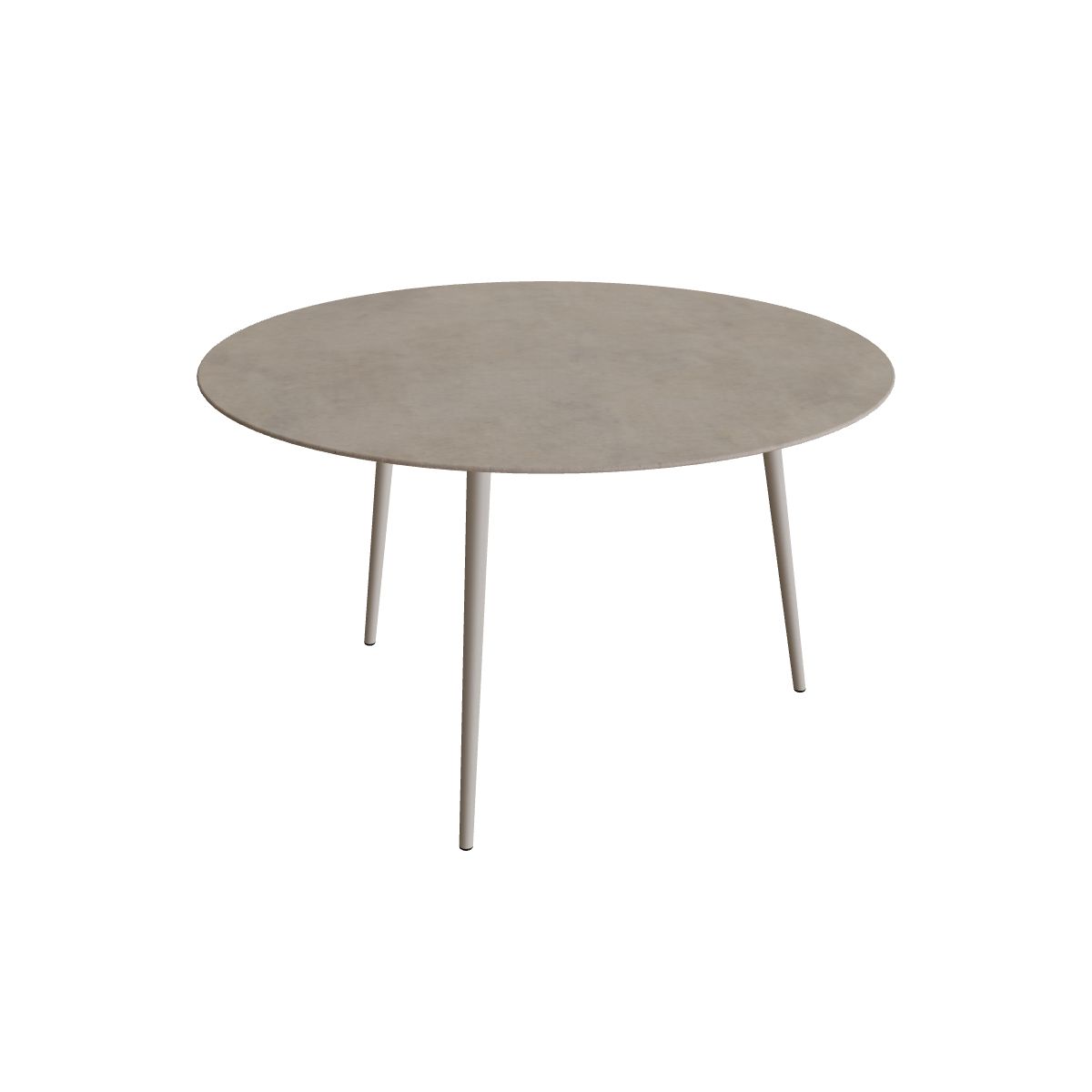 Royal Botania Styletto Thekentisch rund 160 cm, Alu pebble, Keramik graubraun (Terra Sabbia)