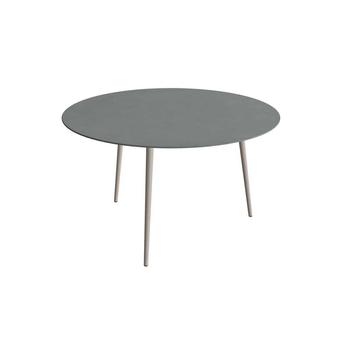 Royal Botania Styletto Thekentisch rund 160 cm, Alu pebble, Keramik steingrün (Verdezza Amazon)
