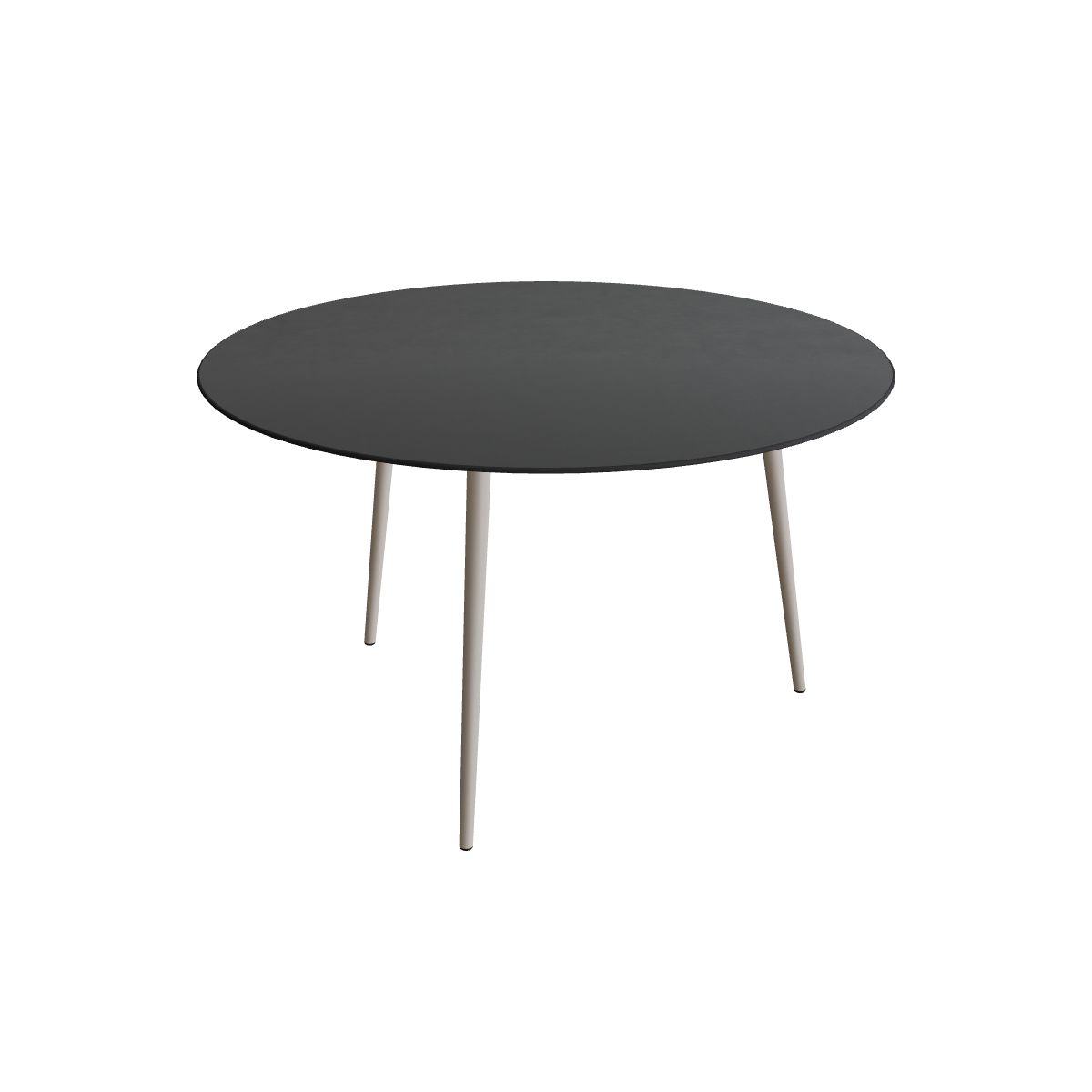 Royal Botania Styletto Thekentisch rund 160 cm, Alu pebble, Keramik schwarz (black)