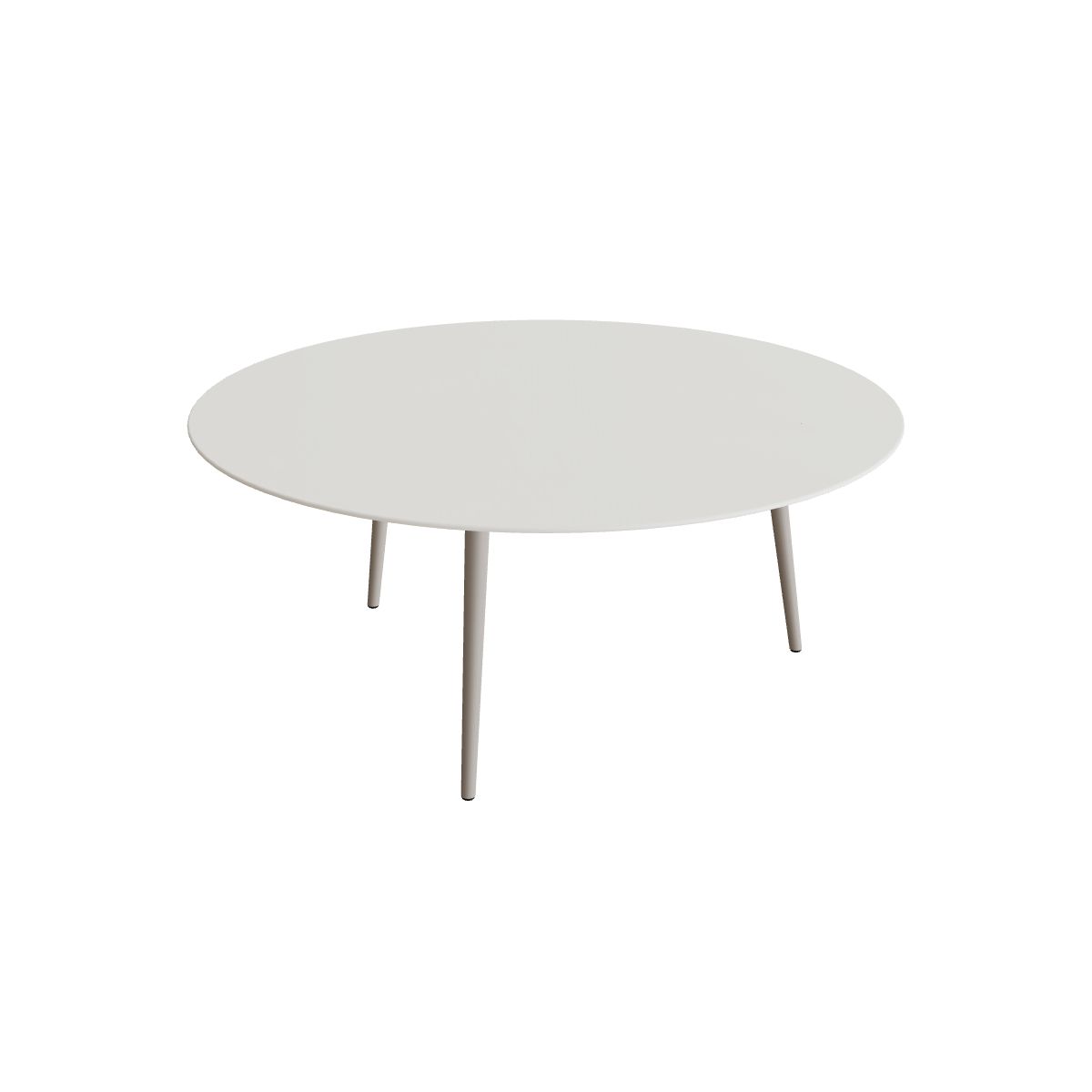 Royal Botania Styletto Low-Dining-Tisch rund 160 cm, Alu pebble, Keramik weiß (white)
