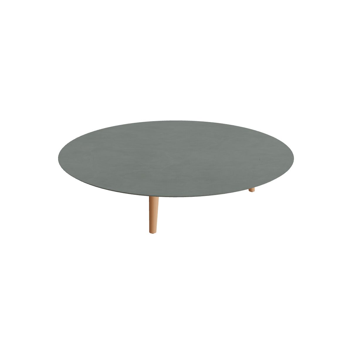 Royal Botania Styletto Loungetisch niedrig rund 160 cm, Teakbeine, Keramik steingrün (Verdezza Amazon)