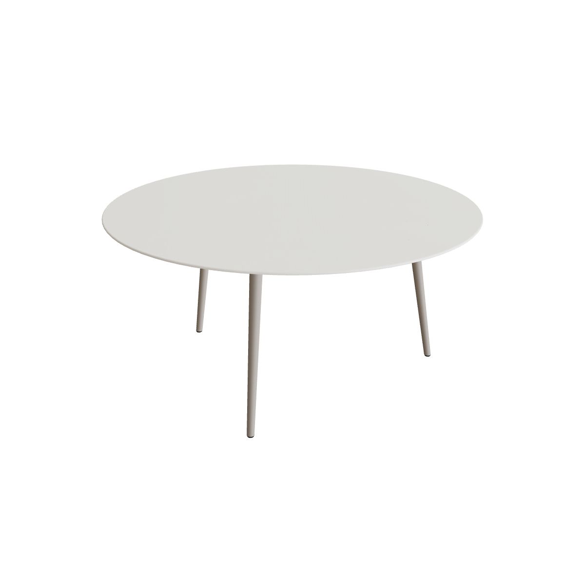 Royal Botania Styletto Esstisch rund 160 cm, Alu pebble, Keramik weiß (white)