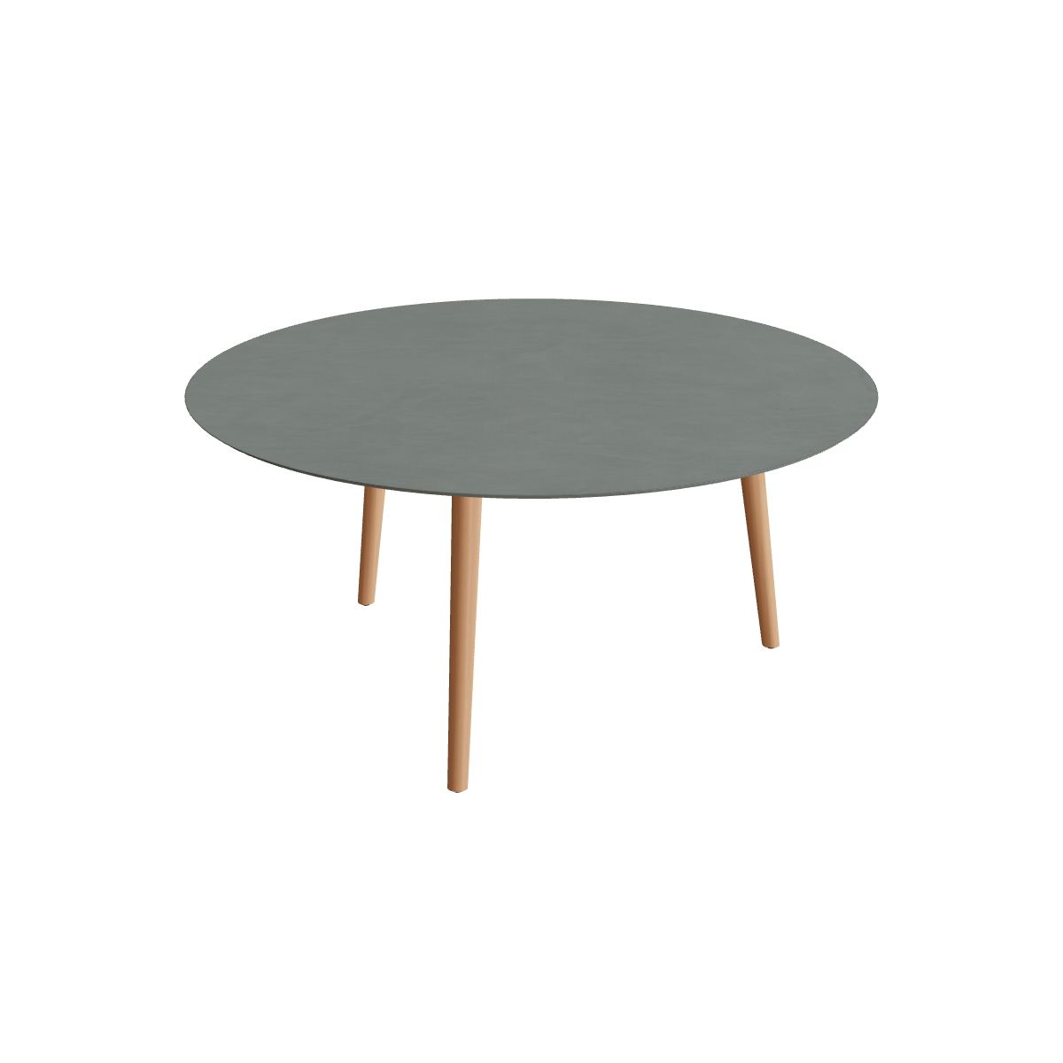 Royal Botania Styletto Esstisch rund 160 cm, Teakbeine, Keramik steingrün (Verdezza Amazon)