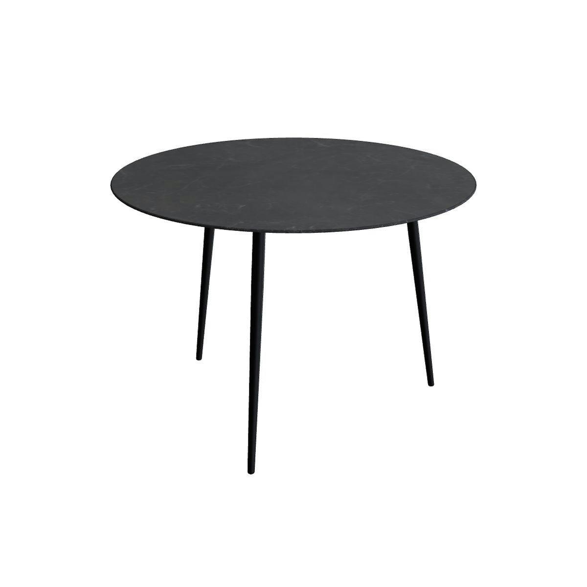 Royal Botania Styletto Bartisch rund 160 cm – Alu anthrazit · Keramik schwarz geädert (Nero Marquina)